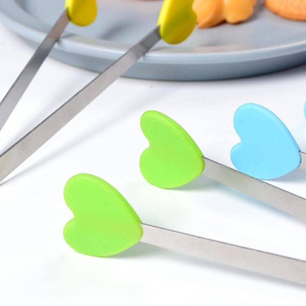 5.5in Mini Silicone Tong Heart Shape for Kids