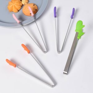 5.5in Small Silicone Clip Mini Ice Food Suger BBQ Tongs