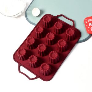 Silicone Mini Fluted Cake Pan Cupcake Molds for Private labels