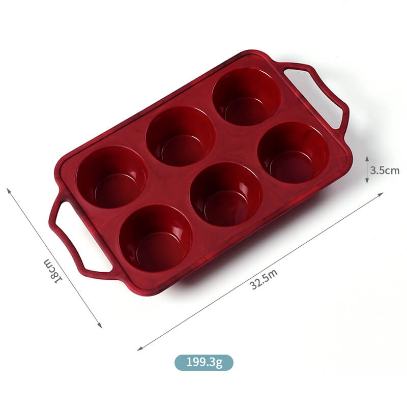 Custom-Made Silicone Muffin Cupcake Pans 6 Cup Molds for B2B