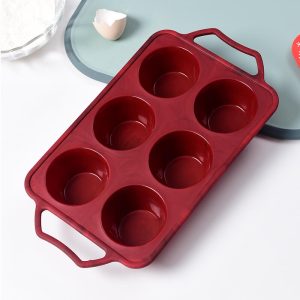 Custom-Made Silicone Muffin Cupcake Pans 6 Cup Molds for B2B
