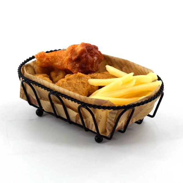 Wicker Fast Food Basket Black Food Serving Baskets