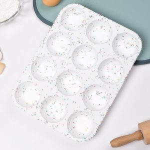 12-Cup Bakeware Muffin Pan Silicone Cupcake Molds