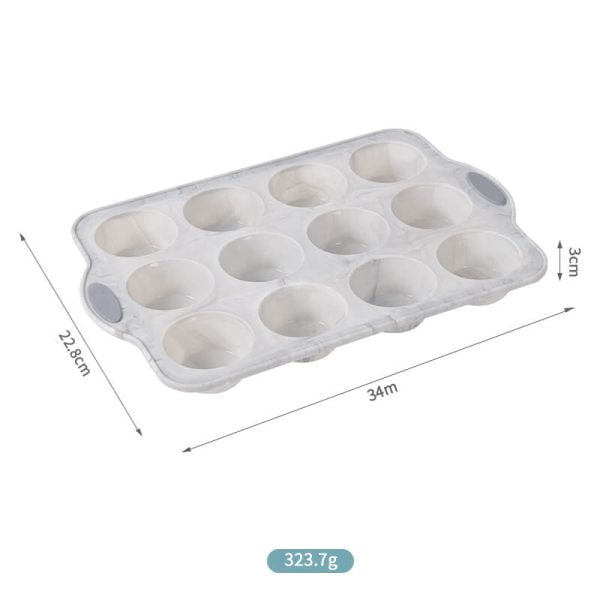 12-Cup Silicone Muffin Tray Nonstick wiht Metal Structure -13inch