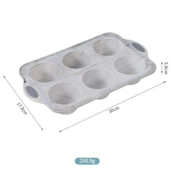 6-Cup Silicone Cupcake Molds Nonstick wiht Metal Structure Handle
