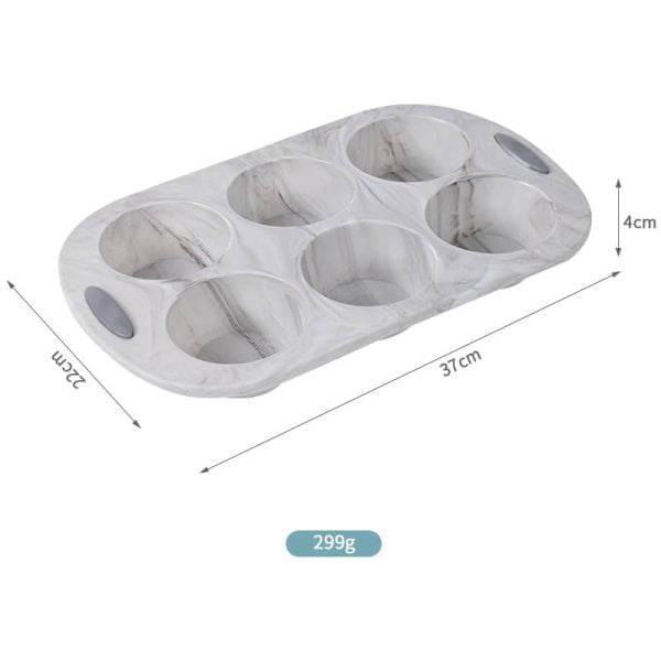 6-Cups Silicone Muffin Nonstick Molds with Handle Structure - 14inch