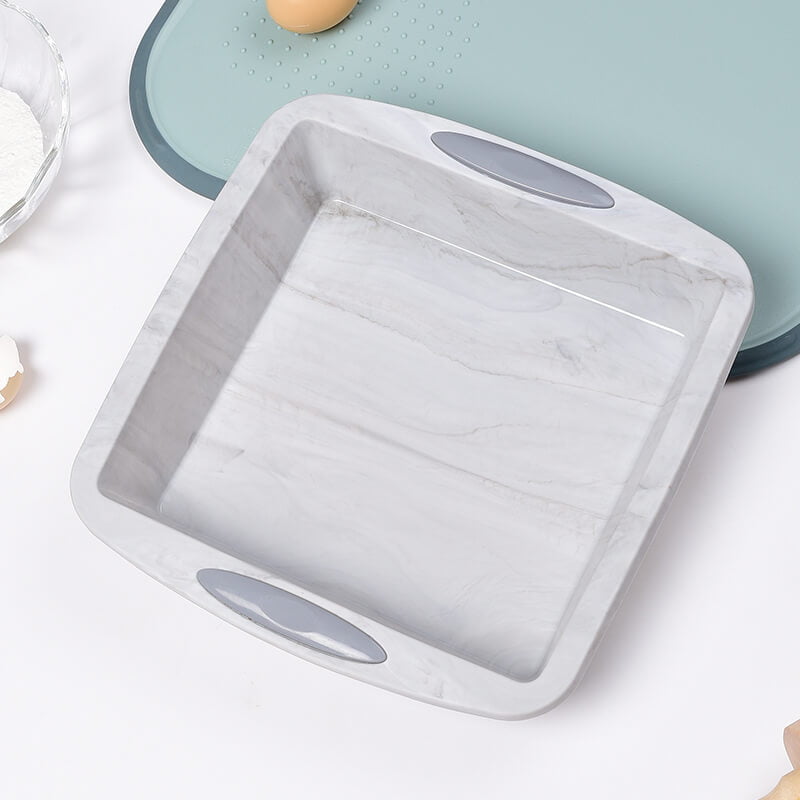 Square Cake Molds Silicone Baking Pans with Handle