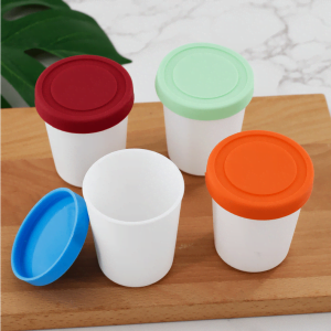 635oz Ice Cream Pint Containers with Silicone Lids For Freezer