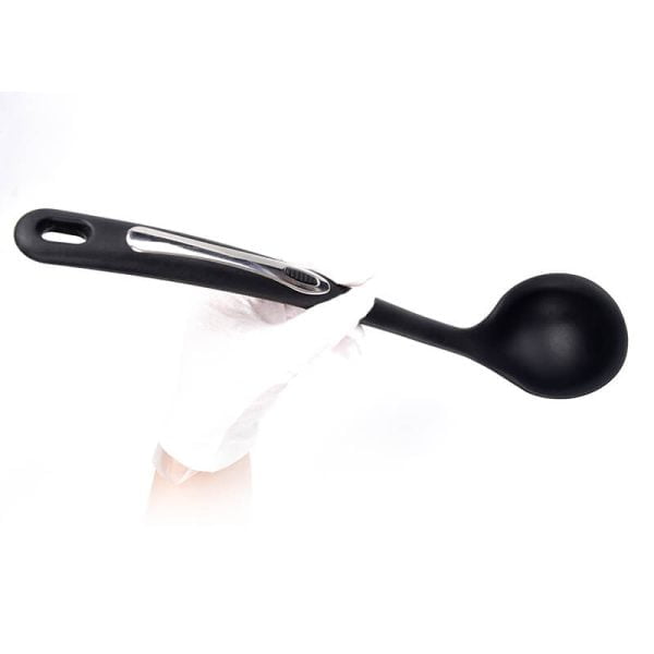 Cooking Ladle in Black Nylon with PP+ABS Handle
