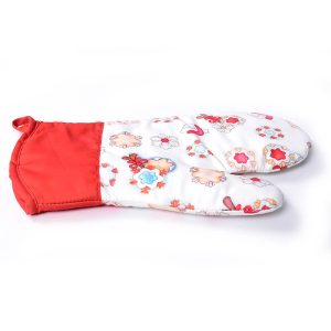 Cotton Baking Oven Mitts Soft Cotton Lining Heat Resistant