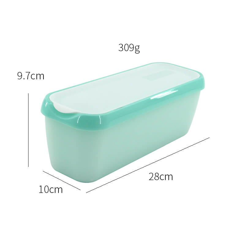 Custom Long Ice Cream Tub Container in PP with Lid 1.5 Quarts