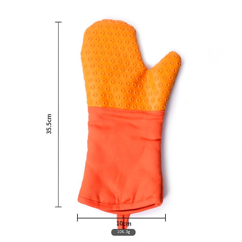 Long Baking mitts Heat Resistant Cotton Lining For Oven