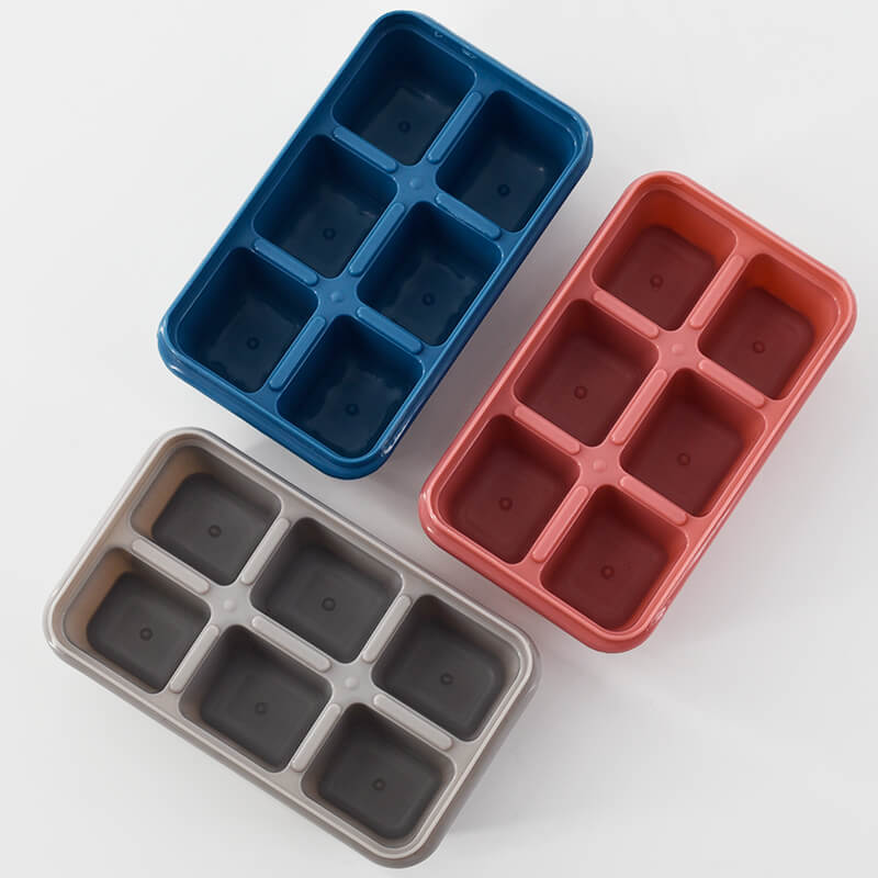 Silicone Cocktail Ice Cube Tray with PP Lid 6in1