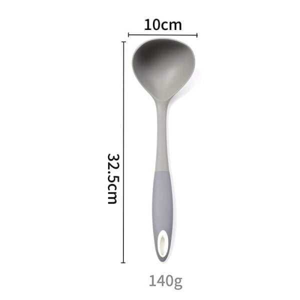 Silicone Kitchen Soup Ladle with Non-silp Handle