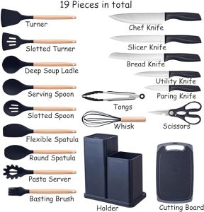 19 pcs set kitchen utensils set cookware utensils