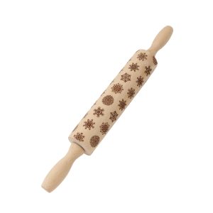 Snowflake texture Wooden rolling pin