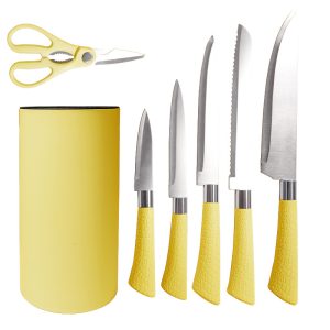 7 piece set stainless steel kitchen knife with soft handle